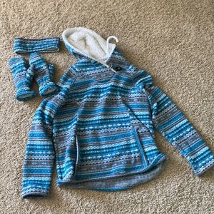 XL sweatshirt with headband and mittens